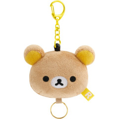 Japan San-X Plush Mascot Retractable Reel Keychain - Rilakkuma : Face