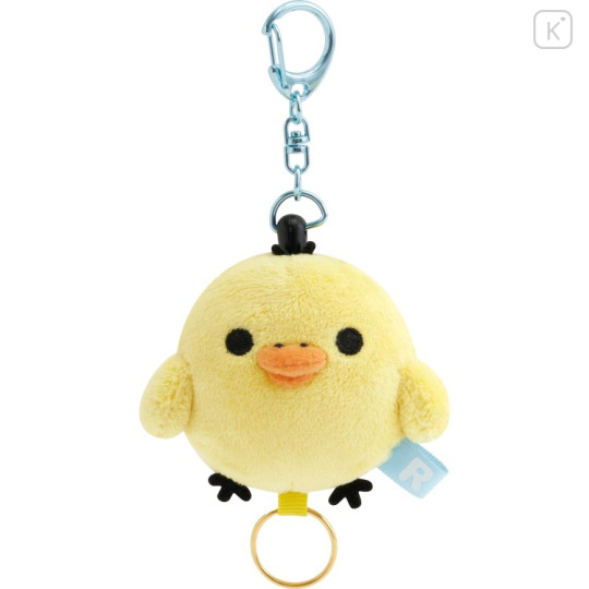 Japan San-X Plush Mascot Retractable Reel Keychain - Kiiroitori : Blue - 1