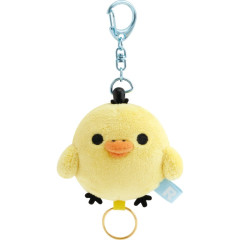 Japan San-X Plush Mascot Retractable Reel Keychain - Kiiroitori : Blue
