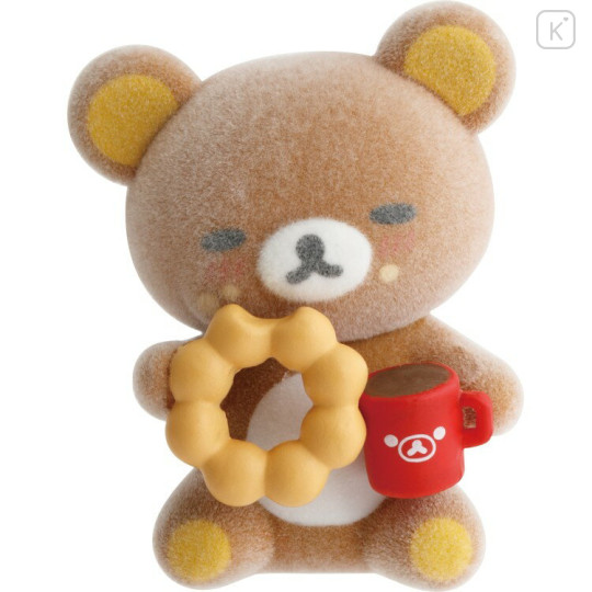 Japan San-X Petit Collection Mascot - Rilakkuma : Mister Donut Flocked - 2