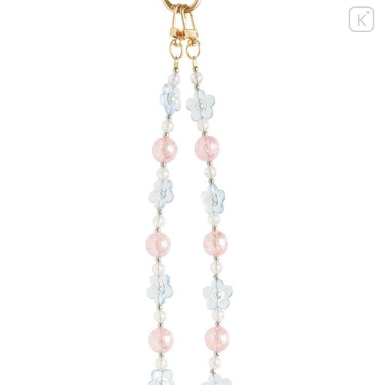 Japan San-X Smartphone Shoulder Strap - Korilakkuma : Basic Rilakkuma Flower Sparkling Bead - 4