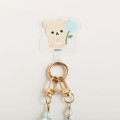 Japan San-X Smartphone Shoulder Strap - Korilakkuma : Basic Rilakkuma Flower Sparkling Bead - 5