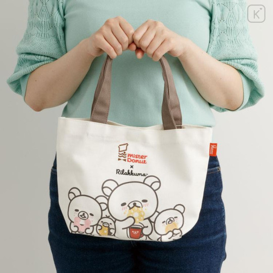 Japan San-X Mini Tote Bag - Rilakkuma : Mister Donut - 4