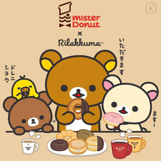 Japan San-X Tote Bag - Rilakkuma : Mister Donut Grey - 5