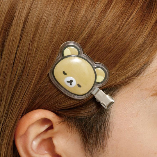 Japan San-X Acrylic Hair Clip Set - Rilakkuma : Puffy - 5
