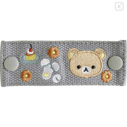 Japan San-X Cord Holder - Rilakkuma : Embroidered Grey - 2
