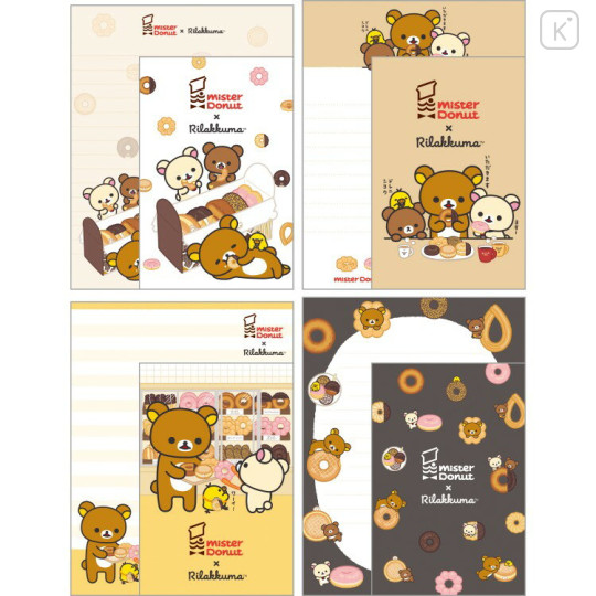 Japan San-X Letter Writing Set - Rilakkuma : Mister Donut Friends - 2