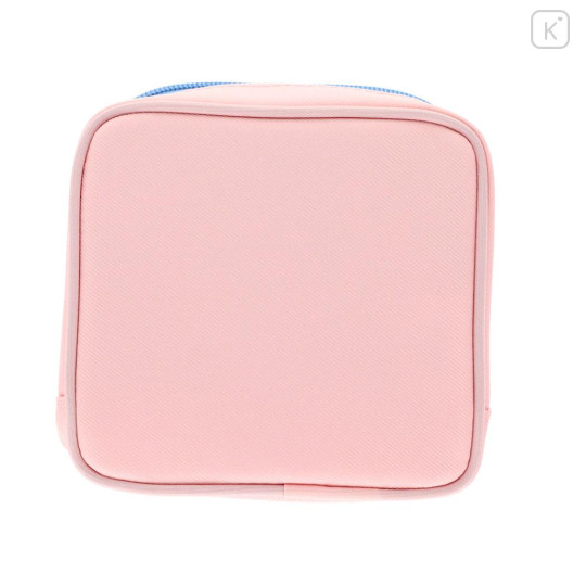 Japan Disney Square Cosmetic Pouch - Pooh : Mascot Good Night Pink - 2