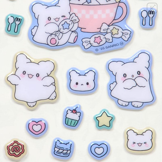 Japan Sanrio Puffy Sticker - Hanamaruobake : Sweet Reward Blue - 4