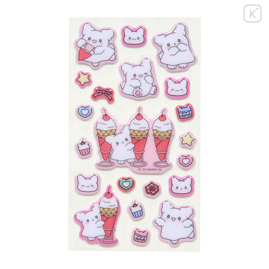 Japan Sanrio Puffy Sticker - Hanamaruobake : Sweet Reward Pink - 2