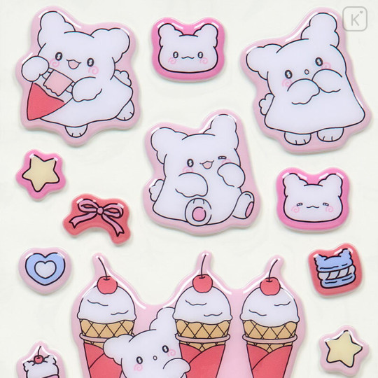 Japan Sanrio Puffy Sticker - Hanamaruobake : Sweet Reward Pink - 3