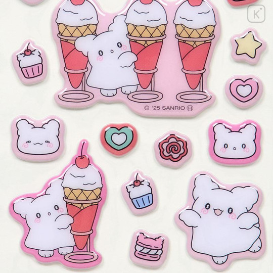 Japan Sanrio Puffy Sticker - Hanamaruobake : Sweet Reward Pink - 4