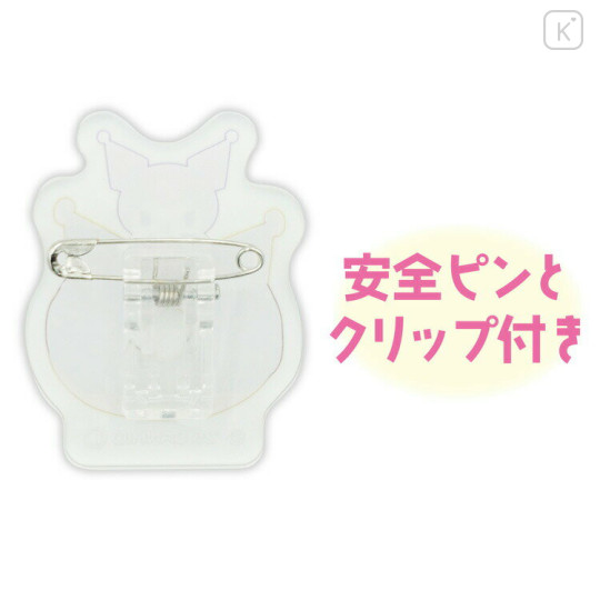 Japan Sanrio Acrylic Badge - Kuromi : Donut - 2