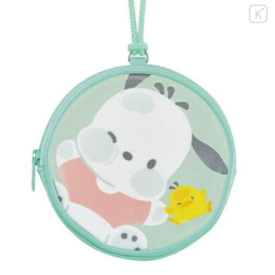 Japan Sanrio Mini Round Accessory Pouch - Pochacco : Peek - 1