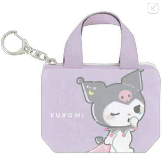 Japan Sanrio Mini Pouch - Kuromi : Sleepy Tote Bag Style - 1