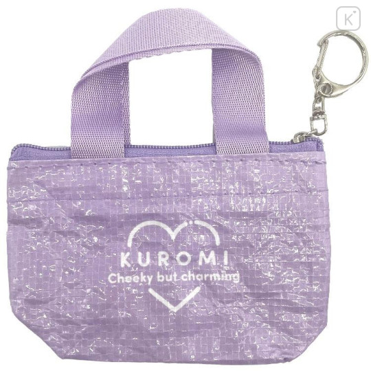 Japan Sanrio Mini Pouch - Kuromi : Sleepy Tote Bag Style - 2
