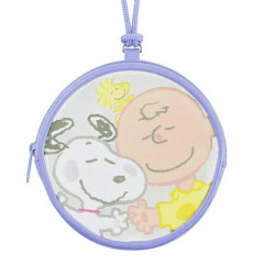 Japan Peanuts Mini Round Accessory Pouch - Snoopy & Woodstock : Charlie Peek
