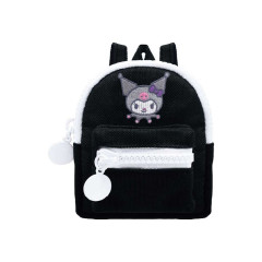 Japan Sanrio Mini Pouch with Carabiner - Kuromi : Backpack Style Black