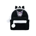 Japan Sanrio Mini Pouch with Carabiner - Kuromi : Backpack Style Black - 1