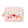 Japan Sanrio Original Square Cosmetic Pouch - Strawberry Newspaper 50th Anniversary - 1