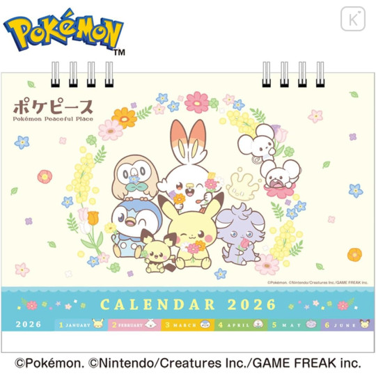 Japan Pokemon Desk Calendar - Pocket Monster : Pokepeace Happy 2026 - 1