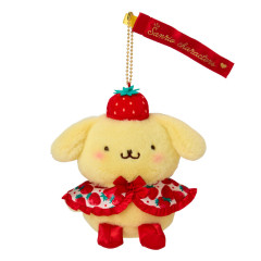 Japan Sanrio Original Mascot Holder - Pompompurin : Strawberry Newspaper 50th Anniversary