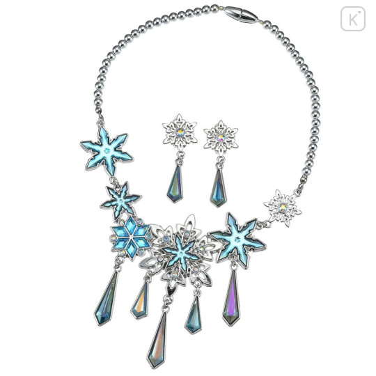 Japan Disney Store Kids Necklace & Clip-on Earrings - Frozen : Snowflake - 2