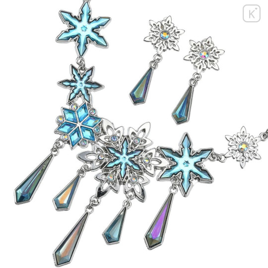 Japan Disney Store Kids Necklace & Clip-on Earrings - Frozen : Snowflake - 3