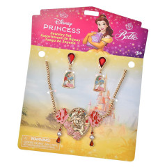 Japan Disney Store Kids Necklace & Clip-on Earrings - Beauty and the Beast : Face