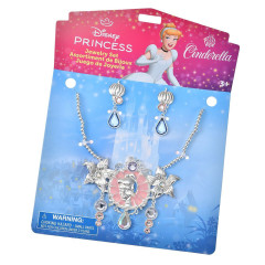 Japan Disney Store Kids Necklace & Clip-on Earrings - Cinderella : Face