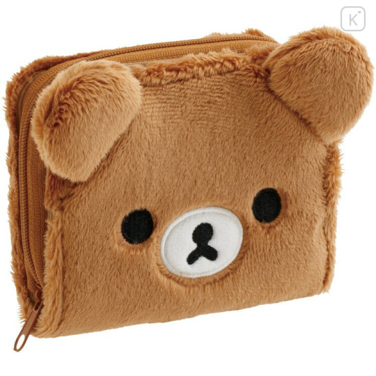 Japan San-X Bifold Wallet - Chairoikoguma : Mascot Plush Face - 1
