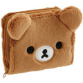 Japan San-X Bifold Wallet - Chairoikoguma : Mascot Plush Face - 1