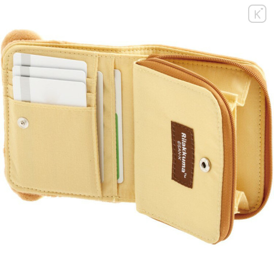 Japan San-X Bifold Wallet - Rilakkuma : Mascot Plush Face - 3