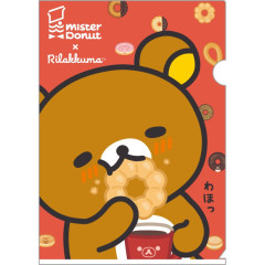 Japan San-X A4 Clear File Folder - Rilakkuma : Mister Donut