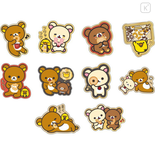 Japan San-X Drop Seal Bits - Rilakkuma : Mister Donut Red - 2