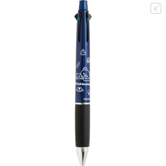 Japan San-X Jetstream 4&1 Multi Ballpoint Pen + Mechanical Pencil - Rilakkuma : Relax Metallic Navy White - 1
