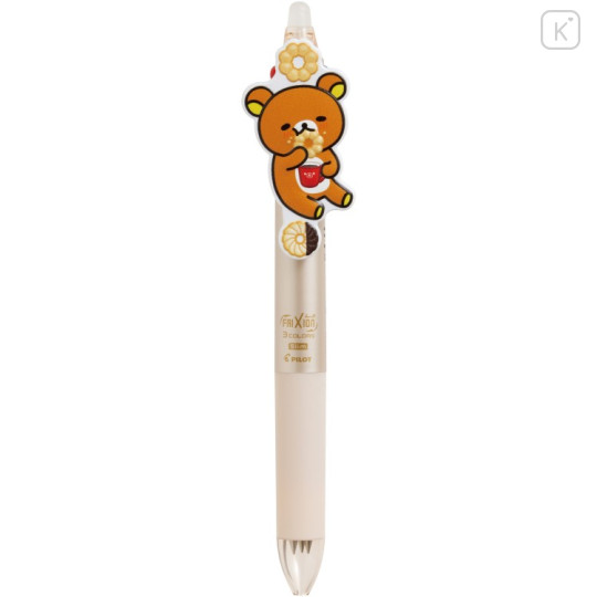 Japan San-X FriXion Ball 3 Slim Color Multi Erasable Gel Pen - Rilakkuma : Mister Donut Metallic Gold - 2