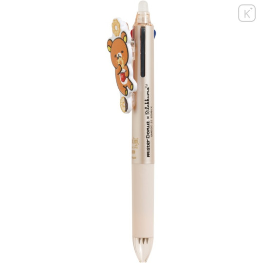 Japan San-X FriXion Ball 3 Slim Color Multi Erasable Gel Pen - Rilakkuma : Mister Donut Metallic Gold - 3