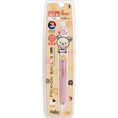 Japan San-X FriXion Ball 3 Slim Color Multi Erasable Gel Pen - Korilakkuma : Mister Donut Metallic Pink