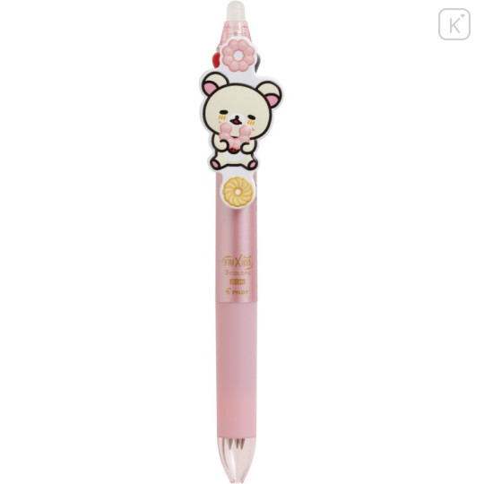 Japan San-X FriXion Ball 3 Slim Color Multi Erasable Gel Pen - Korilakkuma : Mister Donut Metallic Pink - 2