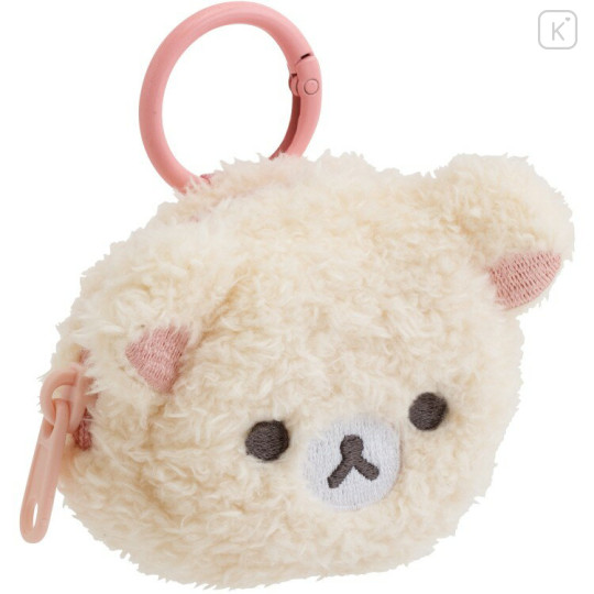 Japan San-X Mascot Mini Pouch with Carabiner - Korilakkuma : Fluffy Face - 2