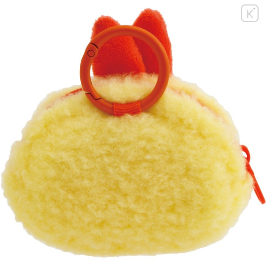 Japan San-X Mascot Mini Pouch with Carabiner - Sumikko Gurashi : Ebifurai no Shippo Fried Shrimp Tail Fluffy Face - 3
