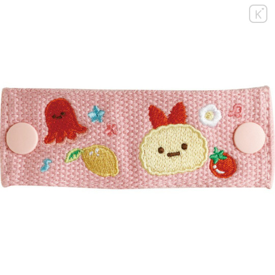 Japan San-X Cord Holder - Sumikko Gurashi : Ebifurai no Shippo Fried Shrimp Tail Embroidered - 2