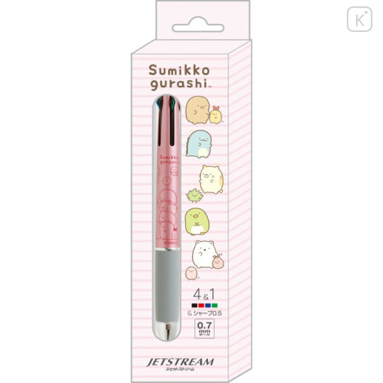 Japan San-X Jetstream 4&1 Multi Ballpoint Pen + Mechanical Pencil - Sumikko Gurashi : Metallic Pink - 2