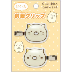 Japan San-X Acrylic Hair Clip Set - Sumikko Gurashi : Neko Puffy