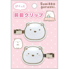 Japan San-X Acrylic Hair Clip Set - Sumikko Gurashi : Shirokuma Puffy