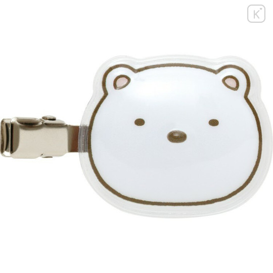 Japan San-X Acrylic Hair Clip Set - Sumikko Gurashi : Shirokuma Puffy - 2