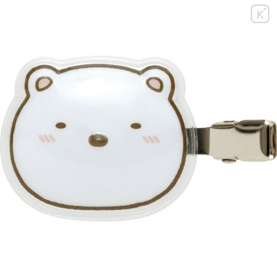 Japan San-X Acrylic Hair Clip Set - Sumikko Gurashi : Shirokuma Puffy - 3