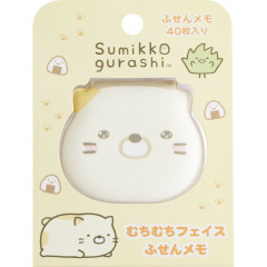 Japan San-X Sticky Notes with Squishy Cover - Sumikko Gurashi : Neko Blushing