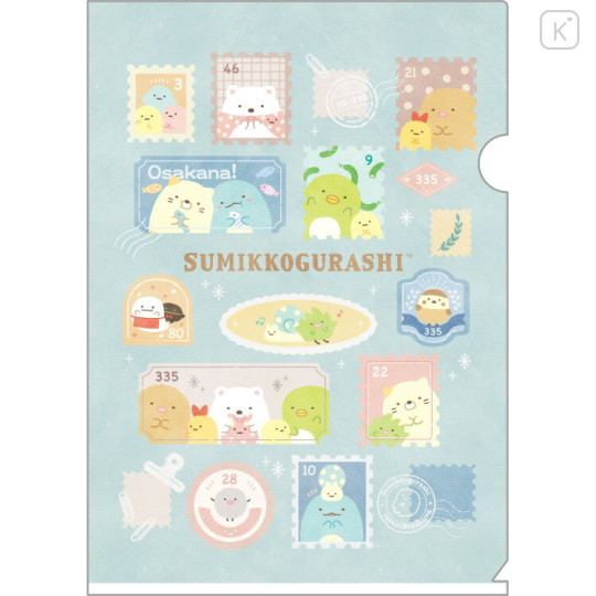 Japan San-X A4 Clear File Folder - Sumikko Gurashi : Stamp - 1